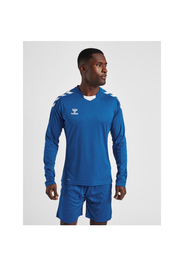 Jersey Hummel hmlCore. Kolor: niebieski. Materiał: jersey. Długość rękawa: długi rękaw. Długość: długie. Sport: piłka nożna