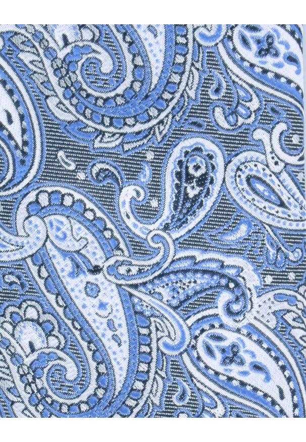 Męski Krawat - Chattier - Odcienie Błękitu, Wzór Paisley. Kolor: niebieski. Materiał: tkanina. Wzór: paisley. Styl: wizytowy, klasyczny, elegancki