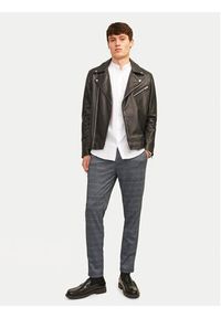 Jack & Jones - Jack&Jones Chinosy Marco 12249310 Szary Slim Fit. Kolor: szary. Materiał: syntetyk