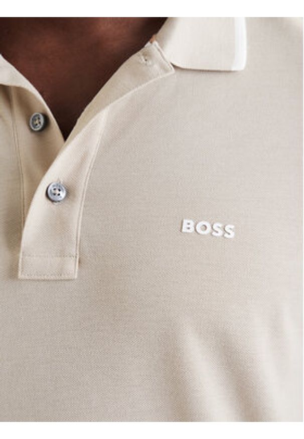 BOSS Polo Parlay 190 50494697 Beżowy Regular Fit. Typ kołnierza: polo. Kolor: beżowy. Materiał: bawełna