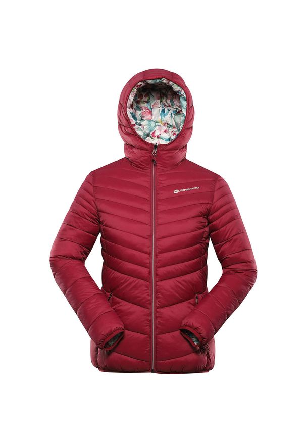 ALPINE PRO - Damska kurtka ocieplana dwustronna Alpine Pro Eroma. Kolor: czerwony. Materiał: puch. Sezon: jesień, wiosna. Sport: turystyka piesza