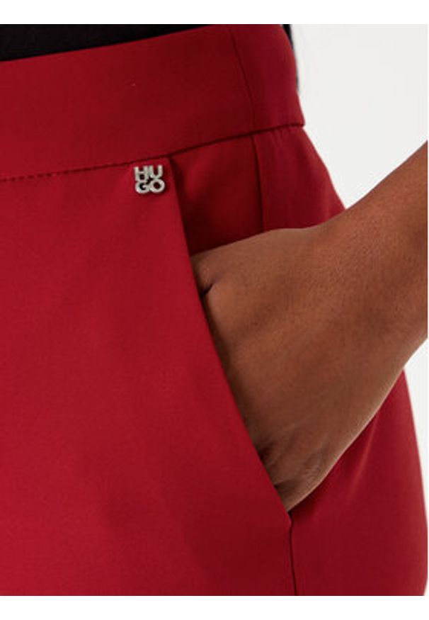 Hugo - HUGO Spodnie materiałowe Hagonia-1 50539991 Czerwony Slim Fit. Kolor: czerwony. Materiał: syntetyk