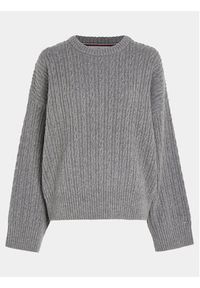 TOMMY HILFIGER - Tommy Hilfiger Sweter WW0WW39003 Szary Oversize. Kolor: szary. Materiał: syntetyk, bawełna #3