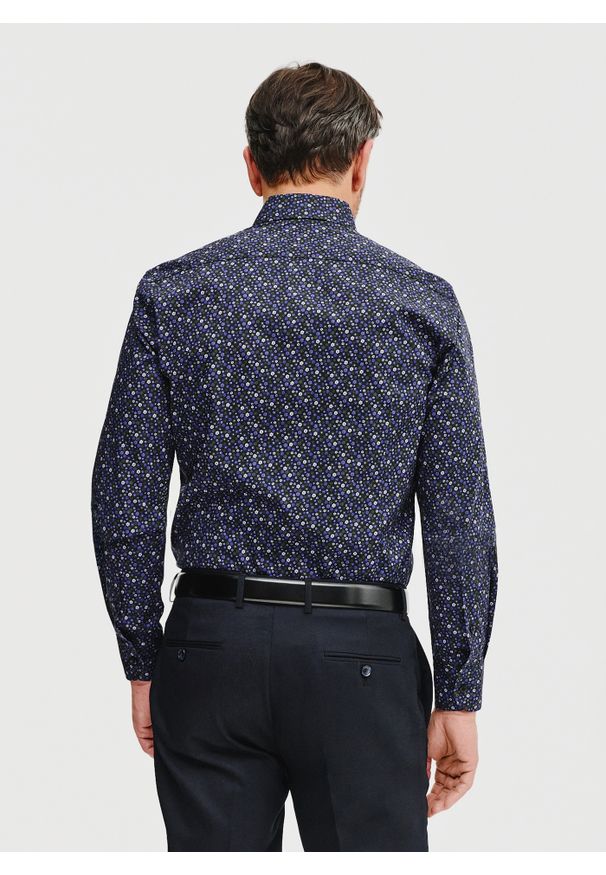 Pako Lorente - PAKO LORENTE – Męska koszula w kwiatowy mikrowzór. Materiał: bawełna, elastan. Długość rękawa: długi rękaw. Długość: długie. Wzór: kwiaty. Sezon: wiosna, lato