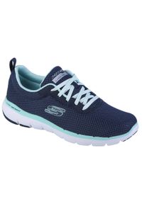 skechers - Buty sportowe Sneakersy damskie, Skechers Flex Appeal 3.0. Kolor: niebieski. Sport: turystyka piesza