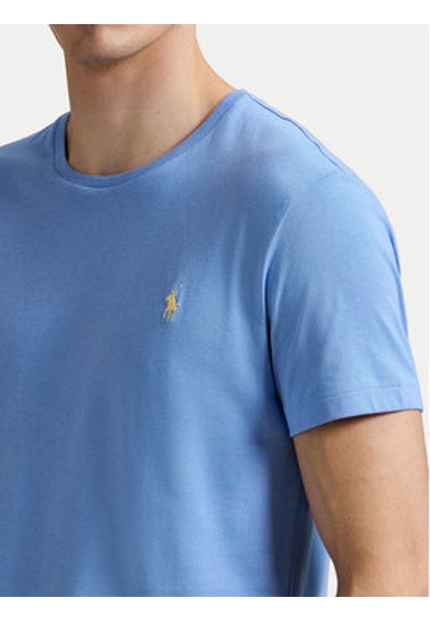 Polo Ralph Lauren T-Shirt 710671438454 Błękitny Custom Slim Fit. Typ kołnierza: polo. Kolor: niebieski. Materiał: bawełna
