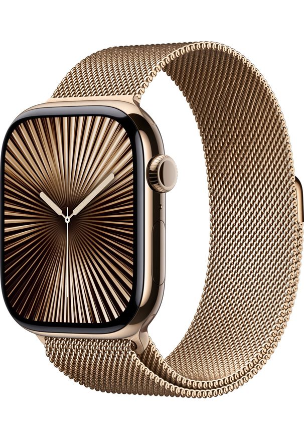APPLE - Smartwatch Apple Watch 10 GPS + Cellular 46mm Gold Titanium Milanese Loop M/L Złoty (MX003ET/A). Rodzaj zegarka: smartwatch. Kolor: złoty