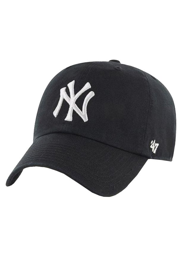 47 Brand - Czapka z daszkiem męska New York Yankees MLB Clean Up Cap. Kolor: czarny. Materiał: bawełna