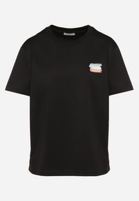 Born2be - Czarny T-shirt z Małym Nadrukiem Tenalera. Okazja: na co dzień. Kolor: czarny. Wzór: nadruk. Styl: klasyczny, elegancki, casual #7