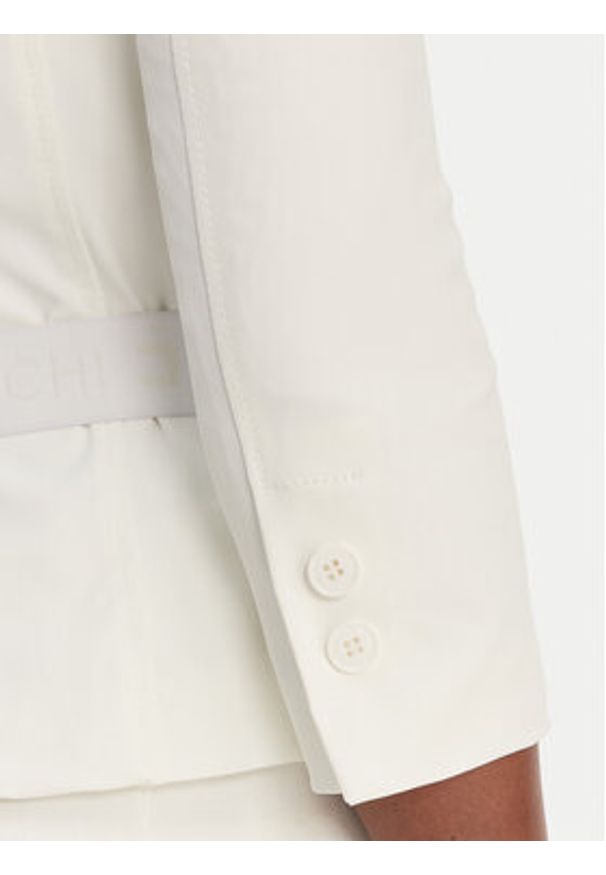 Elisabetta Franchi Marynarka GI-224-61E2-V590 Biały Regular Fit. Kolor: biały. Materiał: syntetyk