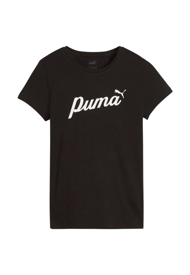 Puma - T-shirt Damski ESS+Script. Kolor: czarny. Sport: turystyka piesza