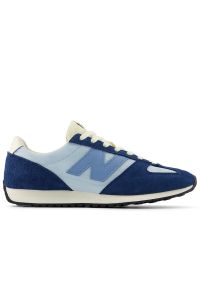 Buty unisex New Balance U471AO - niebieskie. Kolor: niebieski. Materiał: guma, zamsz, skóra. Szerokość cholewki: normalna. Wzór: jodełka