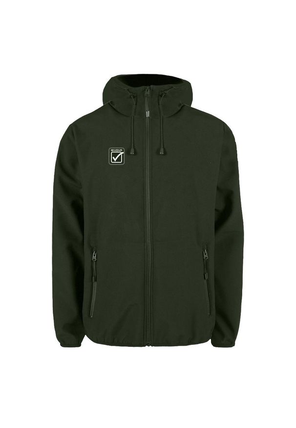 Kurtka Softshell Unisex Givova Zielona Armia - Wiatroodporna i Oddychająca. Kolor: brązowy, zielony, wielokolorowy. Materiał: poliester. Sport: turystyka piesza