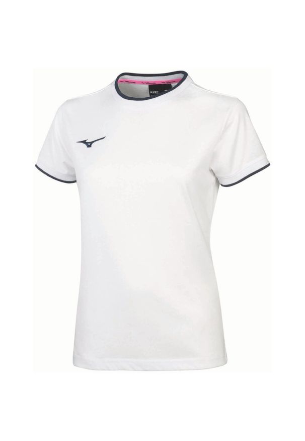 Koszulka damska Mizuno. Kolor: niebieski, wielokolorowy, biały. Sport: fitness