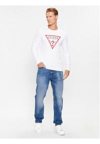 Guess Longsleeve Original Logo M2YI31 I3Z14 Biały Slim Fit. Kolor: biały. Materiał: bawełna. Długość rękawa: długi rękaw