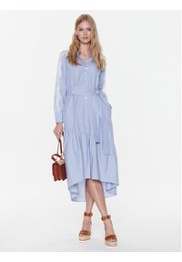 TwinSet - TWINSET Sukienka koszulowa 231TP2153 Niebieski Relaxed Fit. Kolor: niebieski. Materiał: bawełna. Typ sukienki: koszulowe #3