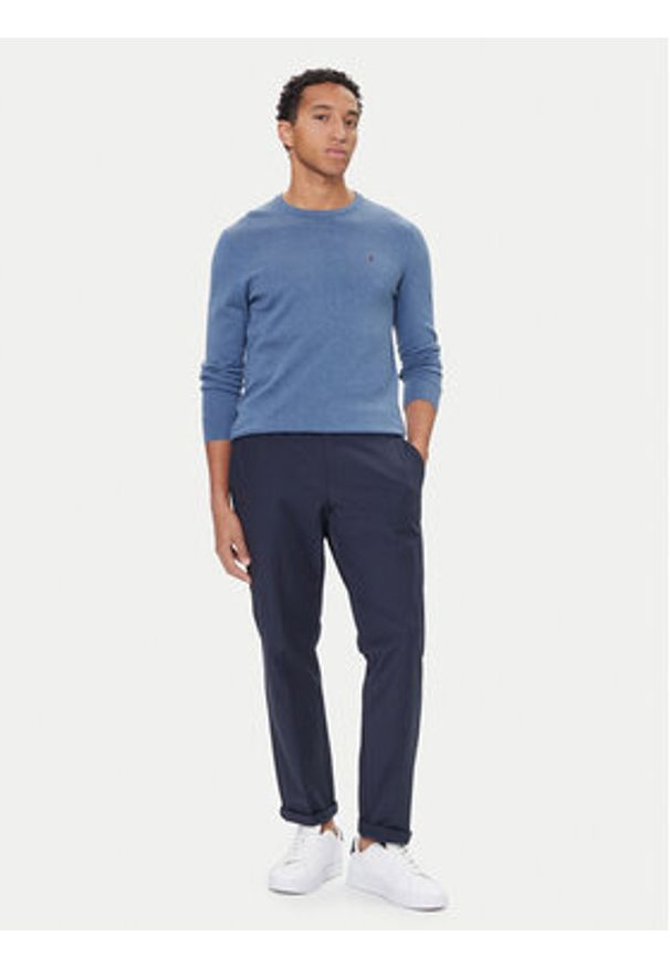 TOMMY HILFIGER - Tommy Hilfiger Sweter Essential Ssnl MW0MW39999 Niebieski Regular Fit. Kolor: niebieski. Materiał: bawełna