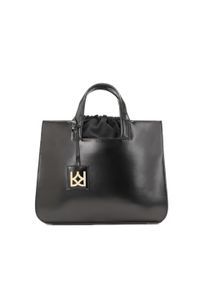 Kazar - Czarna torebka skórzana z wyjmowanym wkładem z tkaniny. Kolor: czarny. Materiał: skórzane. Rodzaj torebki: do ręki #1