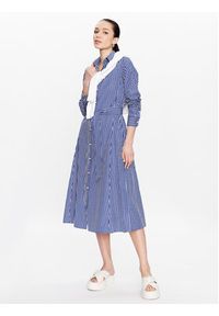 Polo Ralph Lauren Sukienka koszulowa 211891430001 Granatowy Regular Fit. Typ kołnierza: polo. Kolor: niebieski. Materiał: bawełna. Typ sukienki: koszulowe