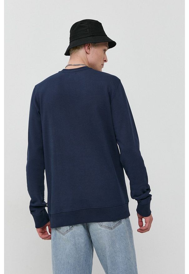 Vans Bluza bawełniana męska kolor granatowy z nadrukiem. Okazja: na co dzień. Kolor: niebieski. Materiał: bawełna. Wzór: nadruk. Styl: casual