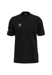 Polo Hummel Move Grid. Okazja: na co dzień. Typ kołnierza: polo. Kolor: czarny. Styl: sportowy, casual