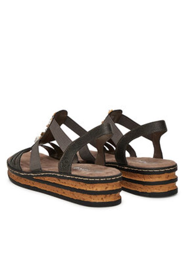 Rieker Sandały 62949-45 Szary. Kolor: szary. Materiał: syntetyk