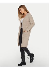 Vero Moda Kardigan 10215434 Beżowy Regular Fit. Kolor: beżowy. Materiał: syntetyk