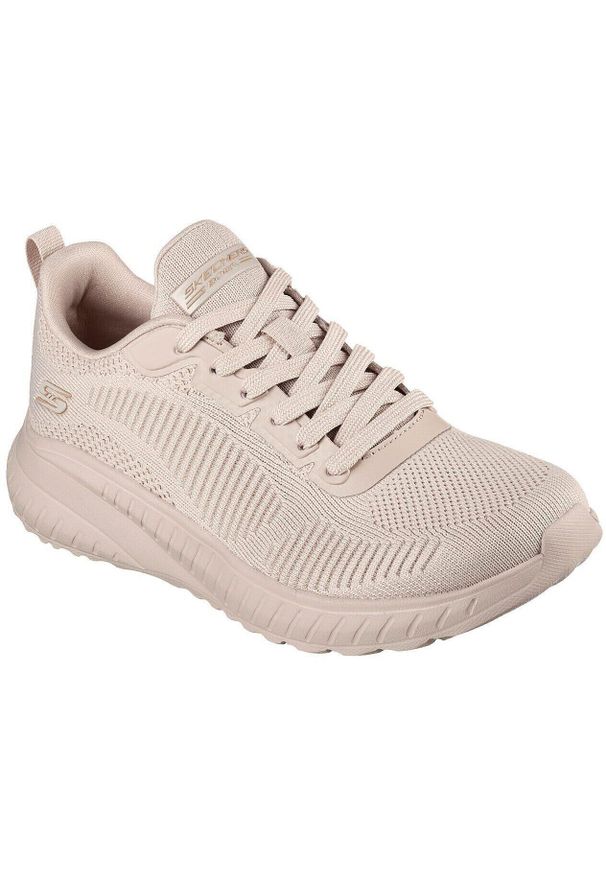 skechers - Buty do chodzenia damskie Skechers Bobs Squad Chaos. Zapięcie: sznurówki. Kolor: beżowy. Materiał: syntetyk, materiał. Szerokość cholewki: normalna. Model: Skechers Sport. Sport: turystyka piesza