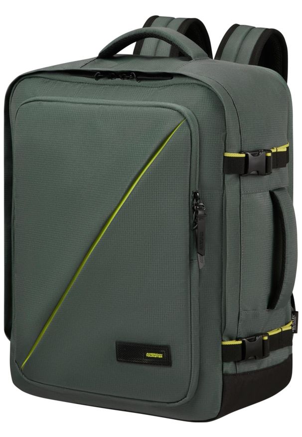 AMERICAN TOURISTER - American Tourister Take2Cabin M ciemnozielony. Kolor: zielony. Materiał: materiał. Styl: biznesowy, elegancki, casual