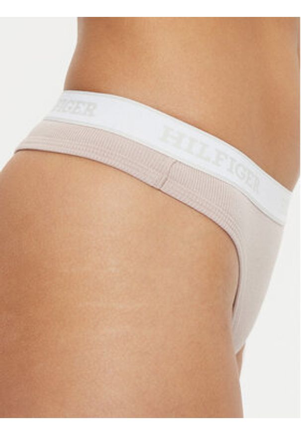 TOMMY HILFIGER - Tommy Hilfiger Stringi UW0UW05539 Beżowy. Kolor: beżowy. Materiał: syntetyk