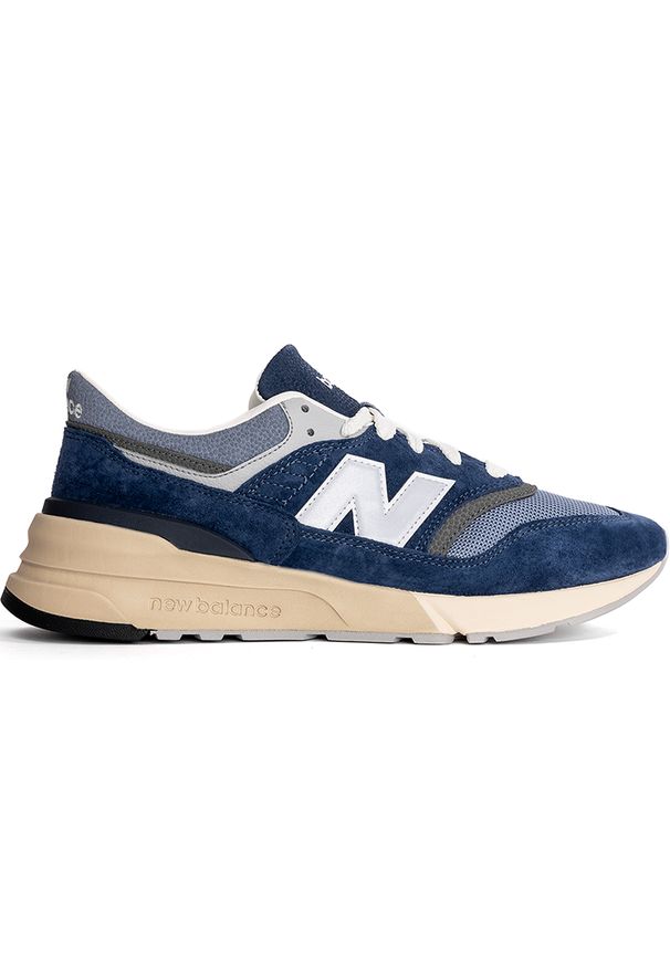 Buty męskie New Balance U997RHB – niebieskie. Okazja: na co dzień. Kolor: niebieski. Materiał: materiał, syntetyk, skóra, guma. Szerokość cholewki: normalna