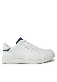 TOMMY HILFIGER - Tommy Hilfiger Sneakersy Low Cut Lace-Up Sneaker T3X9-33349-1355 S Biały. Kolor: biały. Materiał: skóra