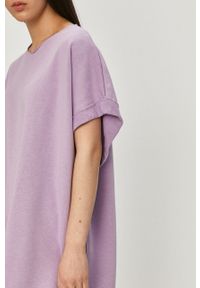 Answear Lab - Bluza bawełniana. Kolor: fioletowy. Materiał: bawełna. Długość rękawa: krótki rękaw. Długość: krótkie. Styl: wakacyjny #4