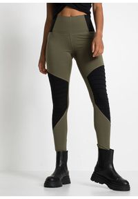 bonprix - Legginsy biker. Kolor: zielony