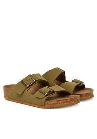 Birkenstock Klapki Arizona Kids Vegan 1027829 S Zielony. Kolor: zielony. Materiał: skóra