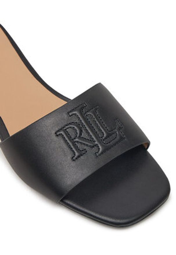 Lauren Ralph Lauren - LAUREN RALPH LAUREN Klapki Everley 802959142001 Czarny. Kolor: czarny. Materiał: skóra