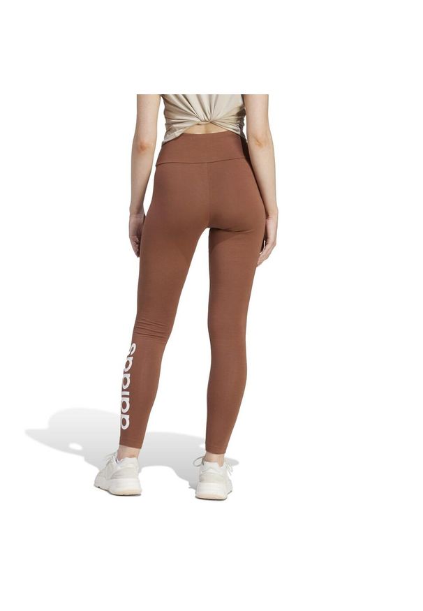 Legginsy fitness damskie Adidas. Kolor: brązowy, biały, wielokolorowy. Materiał: włókno, materiał, bawełna. Sport: fitness