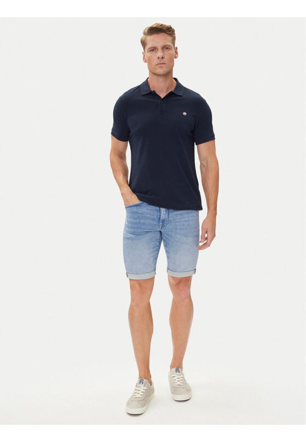 Petrol Industries Szorty jeansowe M-ROS-SHO001 Niebieski Slim Fit. Kolor: niebieski. Materiał: bawełna