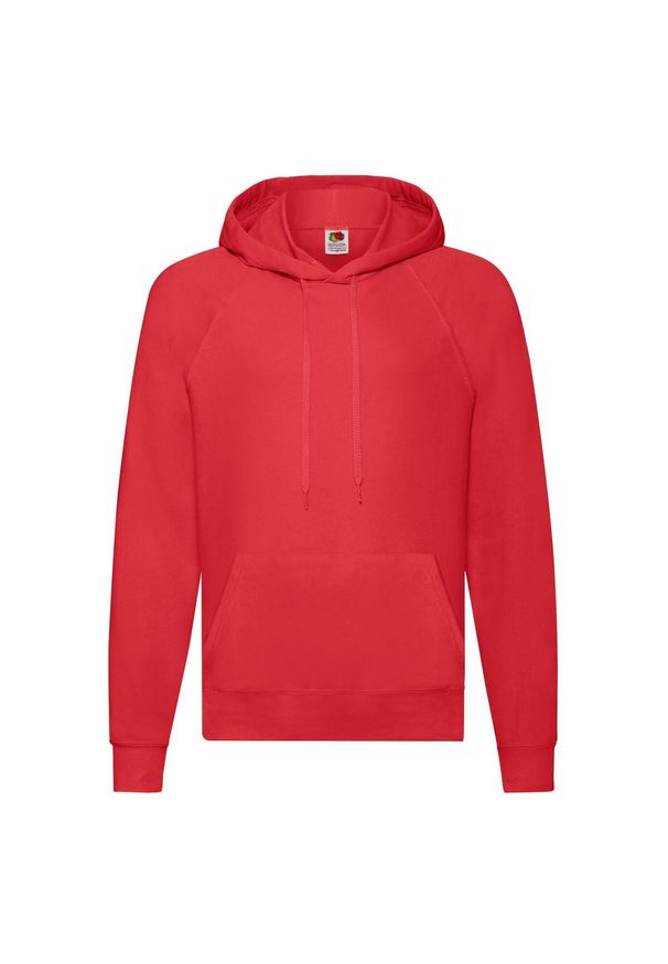 FRUIT OF THE LOOM - Lekka Męska Bluza Z Kapturem. Typ kołnierza: kaptur. Kolor: czerwony