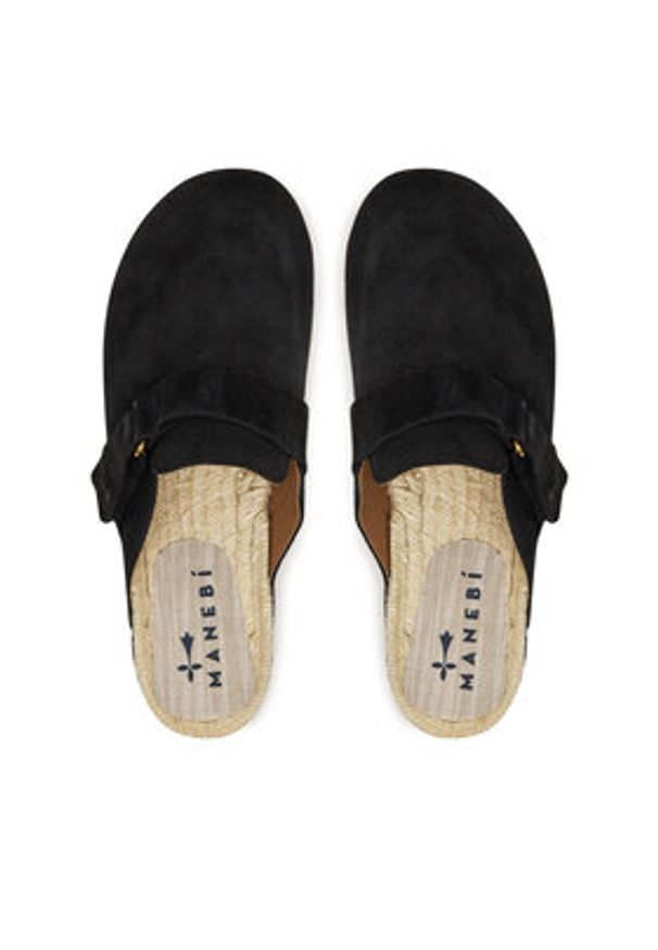 Manebi Espadryle K 1.0 B0 Czarny. Kolor: czarny. Materiał: zamsz, skóra