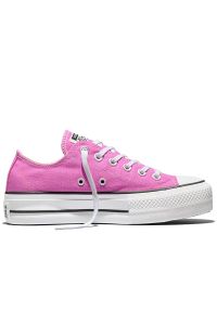 Buty damskie Converse Chuck Taylor All Star Lift Platform A16104C - różowe. Zapięcie: sznurówki. Kolor: różowy. Materiał: materiał. Szerokość cholewki: normalna. Obcas: na platformie. Styl: sportowy, klasyczny, elegancki #1