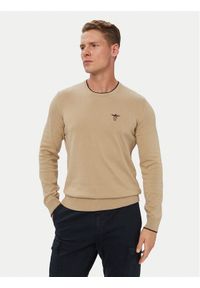 Aeronautica Militare Sweter 262MA1631UL00506 Beżowy Regular Fit. Kolor: beżowy. Materiał: bawełna #1