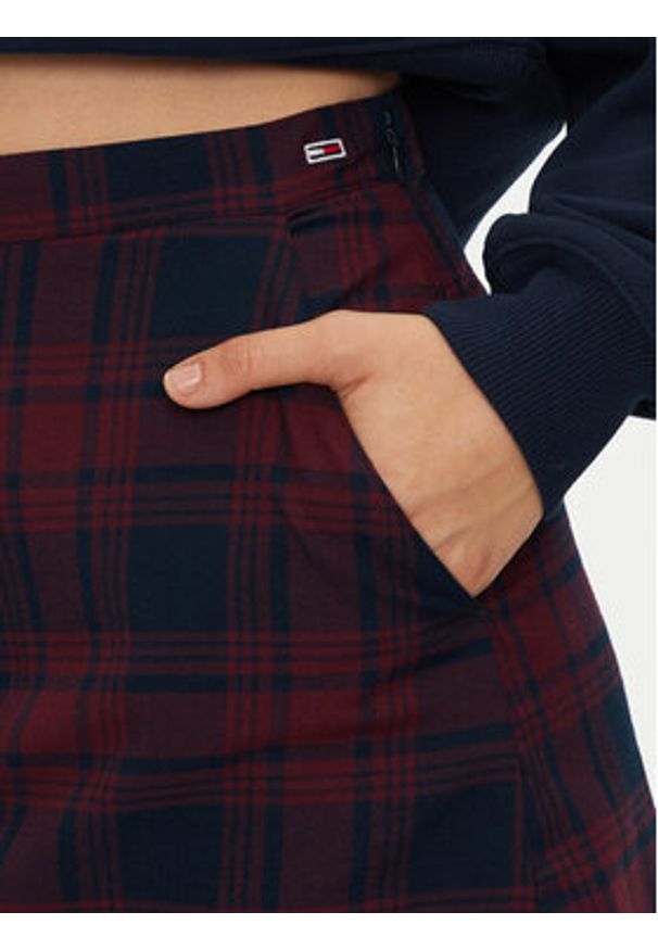 Tommy Jeans Spódnica mini DW0DW18889 Bordowy Regular Fit. Kolor: czerwony. Materiał: syntetyk