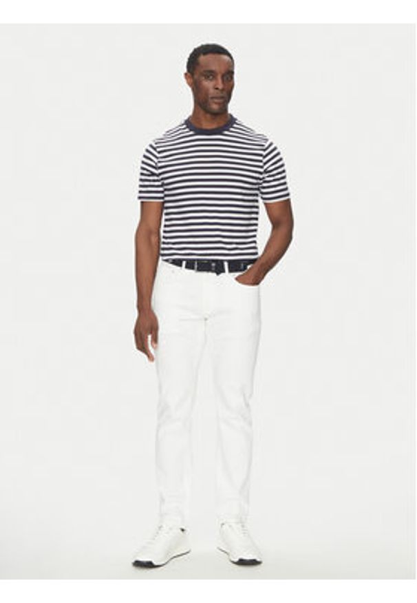 Hechter Paris T-Shirt 75015 151923 Granatowy Regular Fit. Kolor: niebieski. Materiał: bawełna