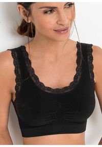 bonprix - Biustonosz bezszwowy bustier z kolekcji Feel Comfort (2 szt.). Kolor: czarny. Materiał: materiał, koronka #2