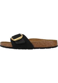 Klapki damskie Birkenstock Madrid Big Buckle. Zapięcie: bez zapięcia. Kolor: czarny. Materiał: skóra