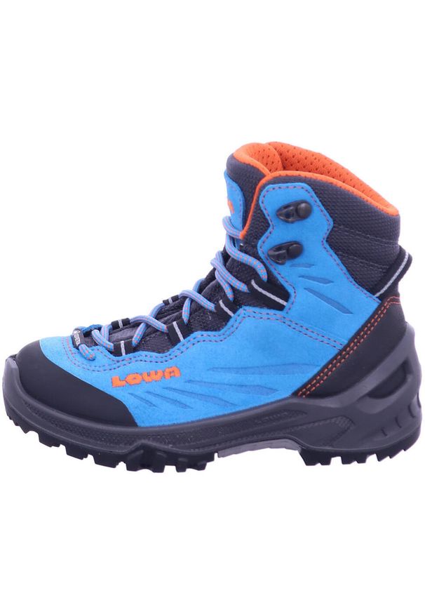 Buty trekkingowe dla dzieci Lowa Cadin Gtx Mid Jr. Wysokość cholewki: za kostkę. Zapięcie: sznurówki. Kolor: wielokolorowy. Materiał: materiał. Szerokość cholewki: normalna. Sport: turystyka piesza