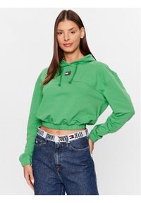 Tommy Jeans Bluza Elasticated Badge DW0DW16135 Zielony Relaxed Fit. Kolor: zielony. Materiał: bawełna #1