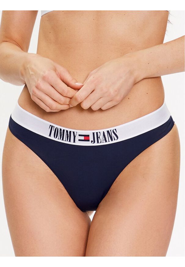Tommy Jeans Dół od bikini UW0UW04451 Granatowy. Kolor: niebieski. Materiał: syntetyk