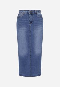 Born2be - Niebieska Spódnica Jeansowa o Ołówkowym Fasonie Brunavia. Kolor: niebieski. Materiał: jeans. Styl: elegancki #7